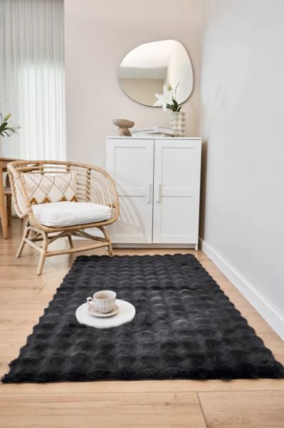 Cloud Serisi Makinede Yıkanabilir Yüksek Kalite Antrasit Peluş Halı NX-108