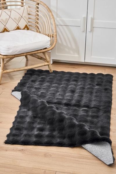 Cloud Serisi Makinede Yıkanabilir Yüksek Kalite Antrasit Peluş Halı NX-108