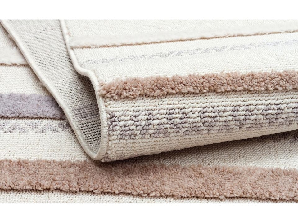 Bony Serisi Bej/Gri Renk Yumuşak Modern Halı EH-349