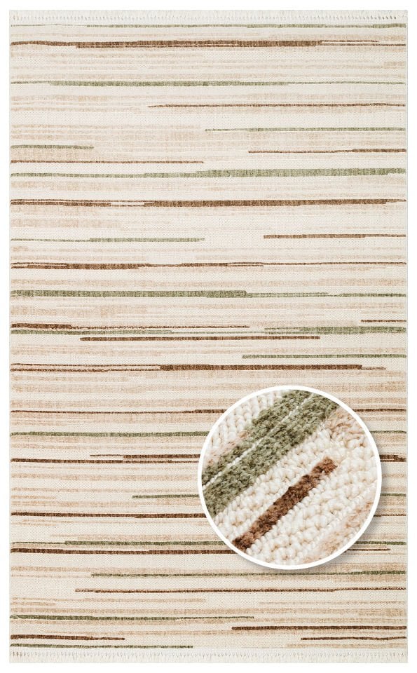 Cosmos Serisi Yumuşak Dokuma Modern Yeşil/Kahve Renk Halı EH-182