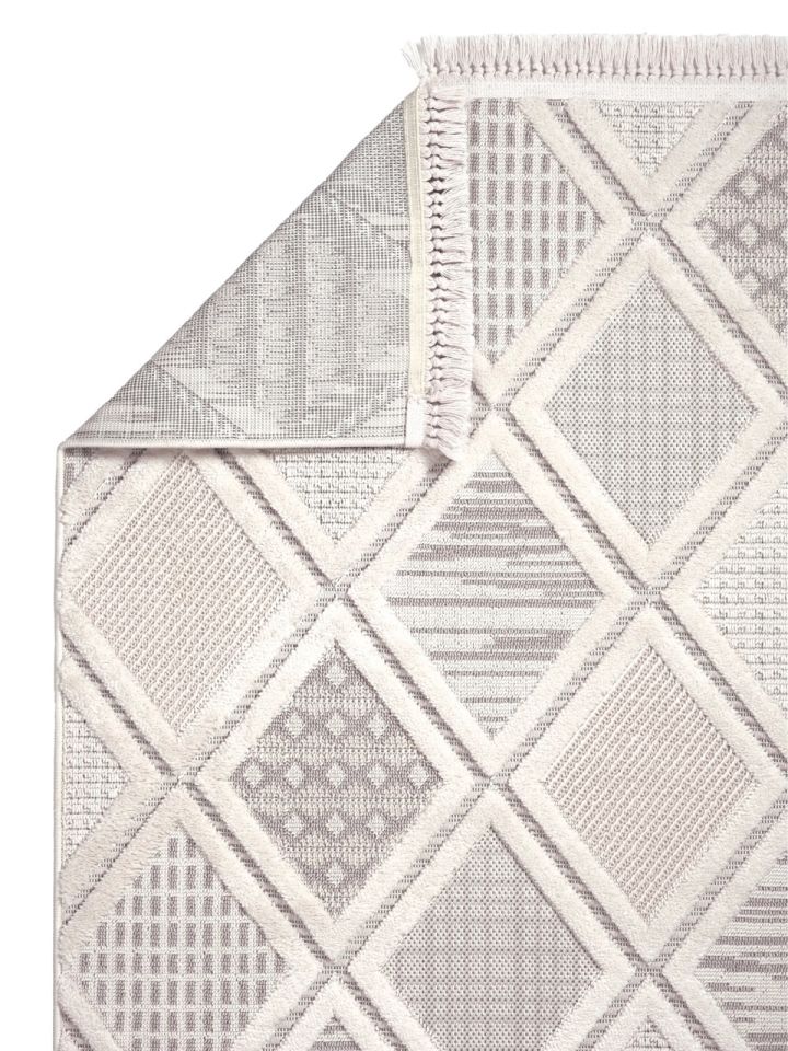 Madra Serisi Hav Toz Vermeyen Modern Dayanıklı Gri Halı GH-1086