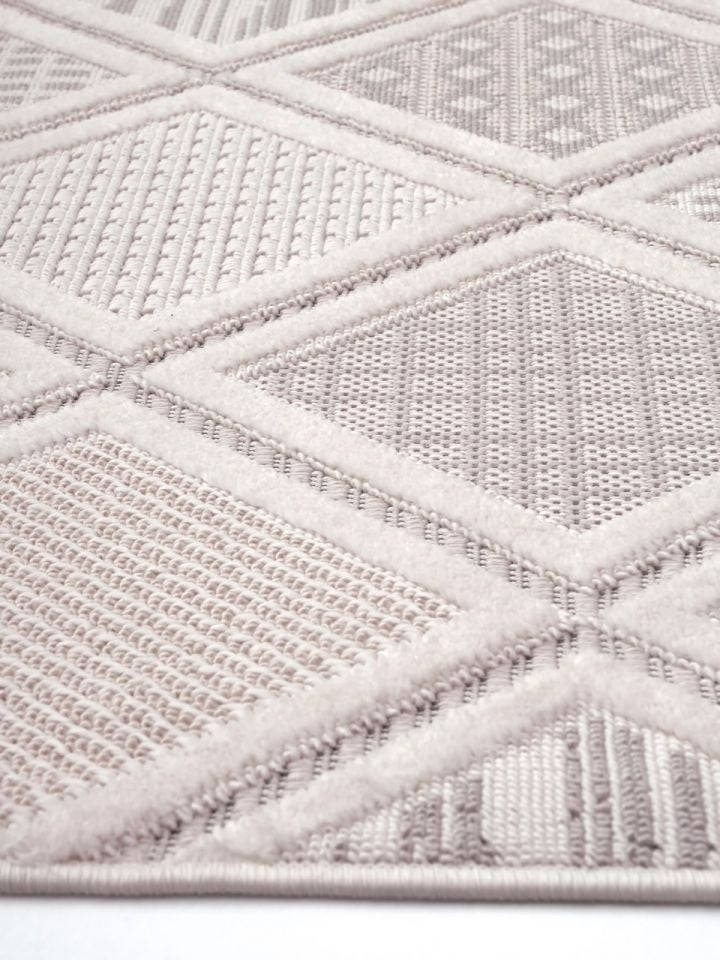 Madra Serisi Hav Toz Vermeyen Modern Dayanıklı Gri Halı GH-1086