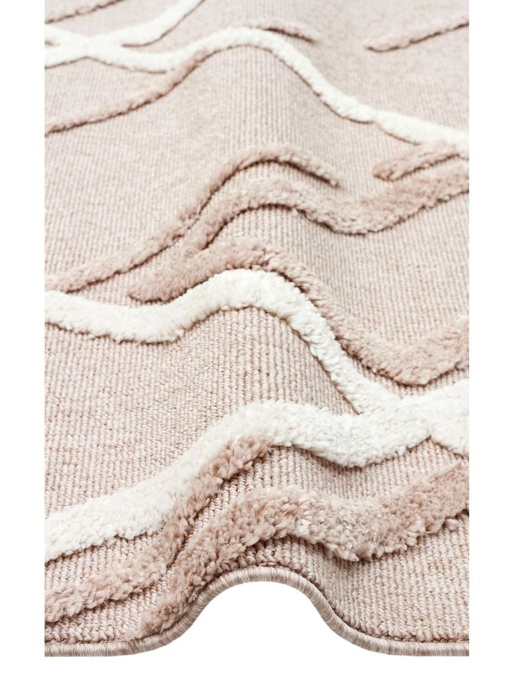 Bony Serisi Bej Renk Yumuşak Modern Halı EH-351