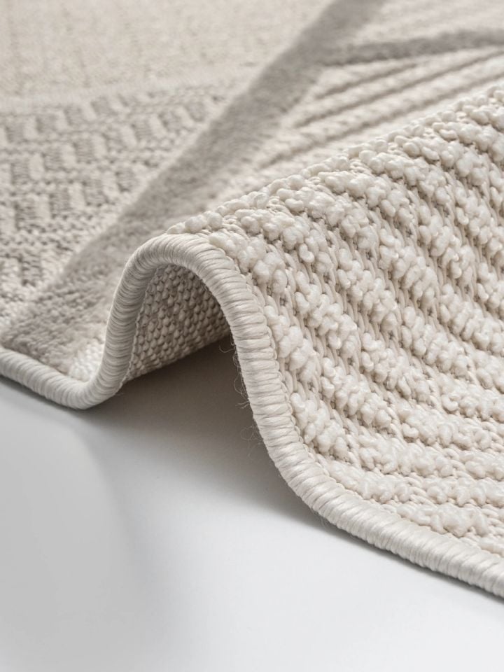 Madra Serisi Hav Toz Vermeyen Modern Dayanıklı Gri/Krem Halı GH-1087G