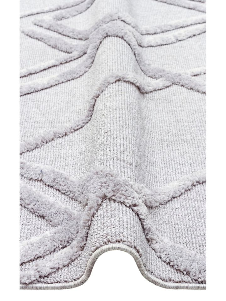 Bony Serisi Gri Renk Yumuşak Modern Halı EH-352