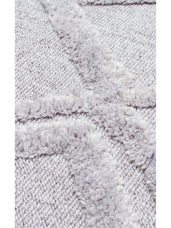 Bony Serisi Gri Renk Yumuşak Modern Halı EH-352