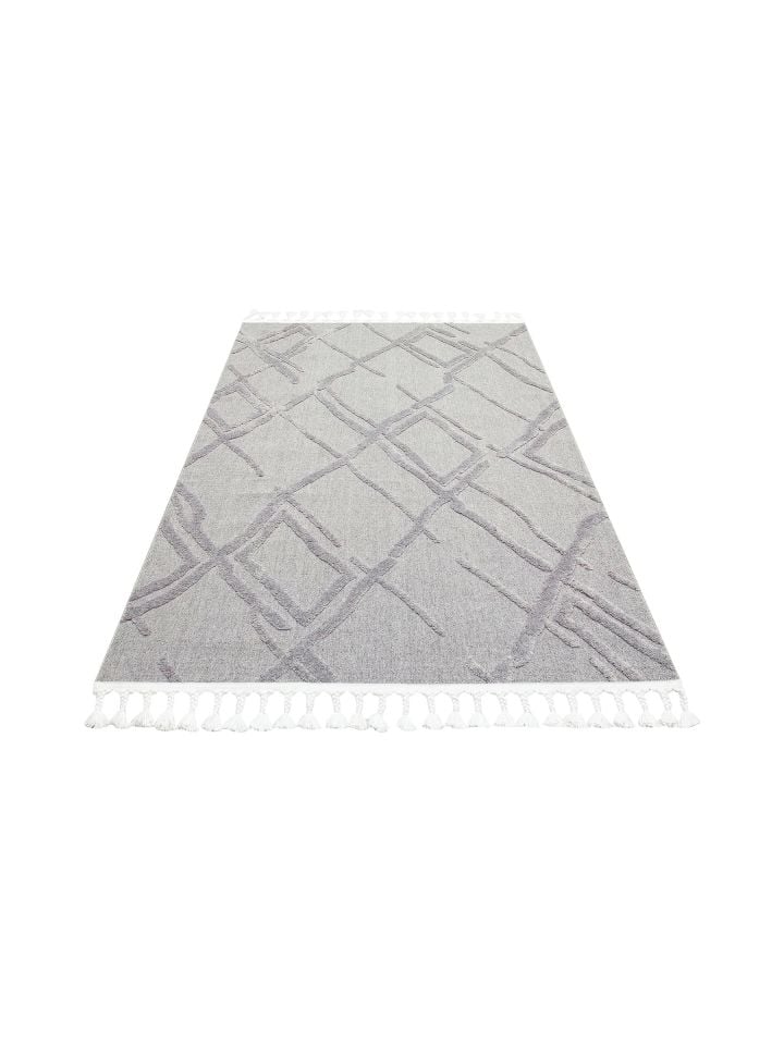 Bony Serisi Gri Renk Yumuşak Modern Halı EH-352