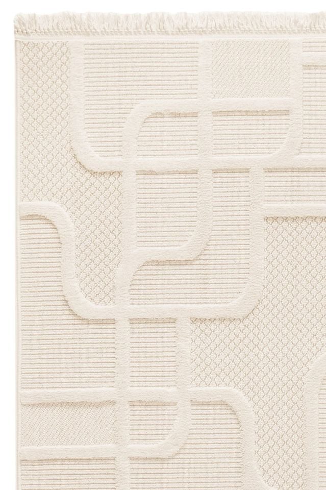 Madra Serisi Hav Toz Vermeyen Modern Dayanıklı Krem Halı GH-1088K