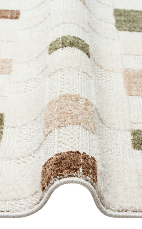 Cosmos Serisi Yumuşak Dokuma Modern Yeşil/Bej Renk Halı EH-185