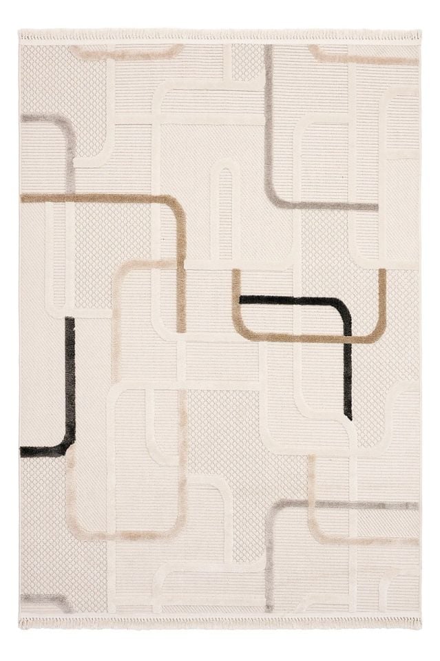 Madra Serisi Hav Toz Vermeyen Modern Dayanıklı Bej Halı GH-1088M