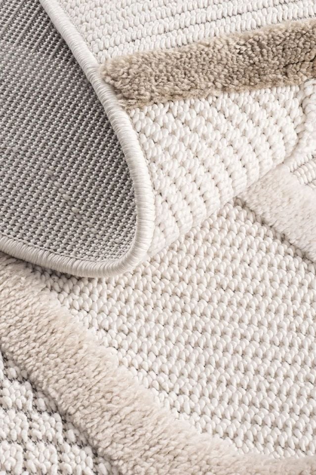 Madra Serisi Hav Toz Vermeyen Modern Dayanıklı Bej Halı GH-1088M