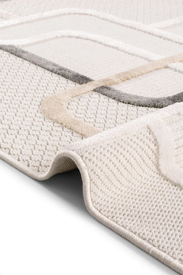 Madra Serisi Hav Toz Vermeyen Modern Dayanıklı Bej Halı GH-1088M