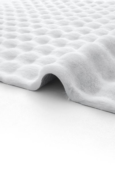 Cloud Serisi Makinede Yıkanabilir Yüksek Kalite Beyaz Peluş Halı NX-113