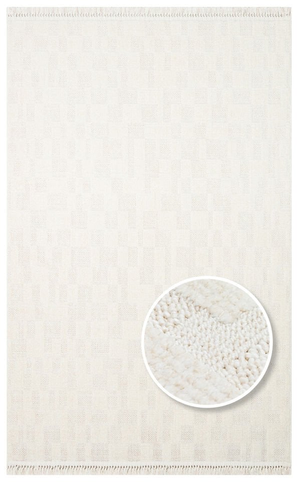Cosmos Serisi Yumuşak Dokuma Modern Ekru Renk Halı EH-186