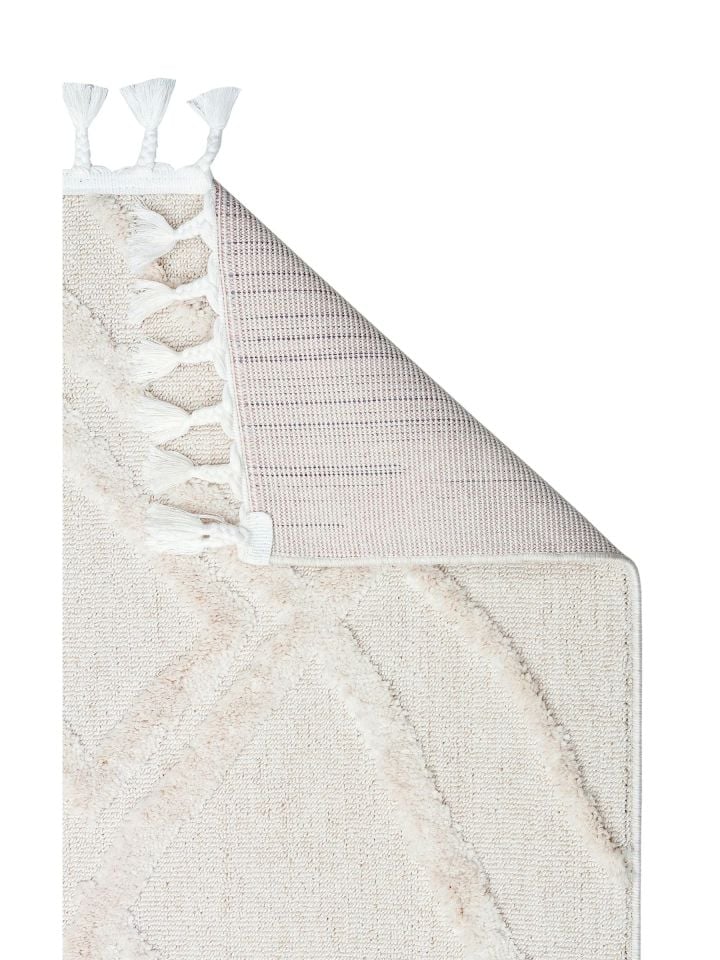 Bony Serisi Krem Renk Yumuşak Modern Halı EH-355