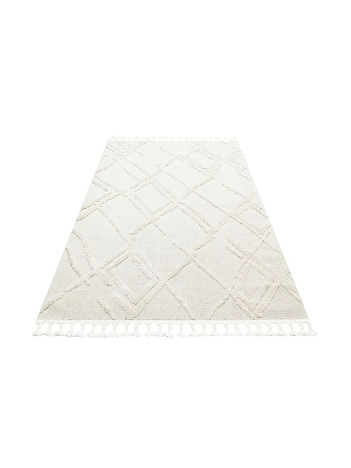 Bony Serisi Krem Renk Yumuşak Modern Halı EH-355