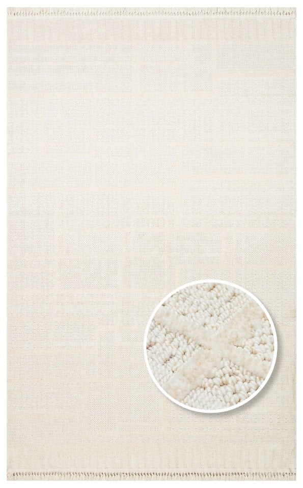Cosmos Serisi Yumuşak Dokuma Modern Krem Renk Halı EH-188