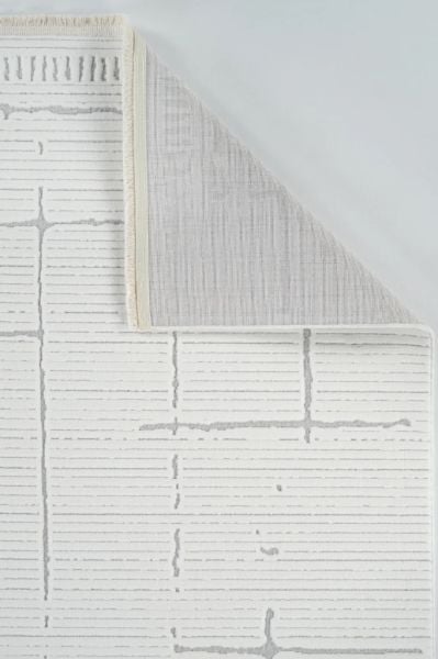 Polo Serisi Beyaz/Gri Modern Halı NX-6941