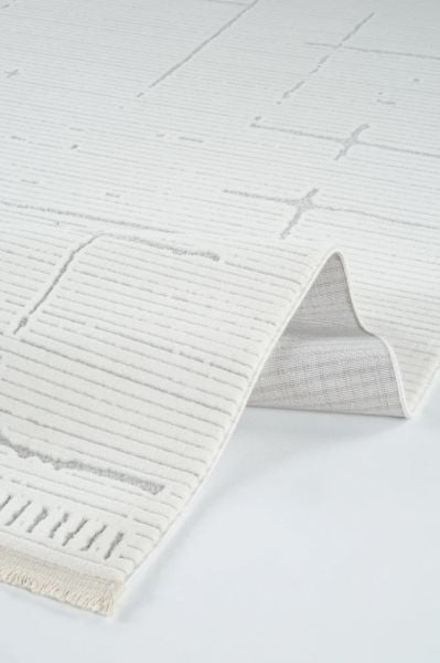 Polo Serisi Beyaz/Gri Modern Halı NX-6941