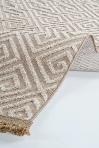 Madra Serisi Hav Toz Vermeyen Modern Dayanıklı Vizon Halı AP-6813