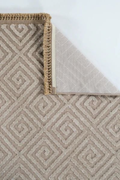 Madra Serisi Hav Toz Vermeyen Modern Dayanıklı Vizon Halı AP-6813