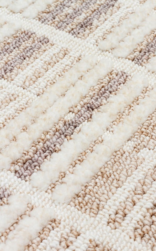 Cosmos Serisi Yumuşak Dokuma Modern Bej/Gri Renk Halı EH-189