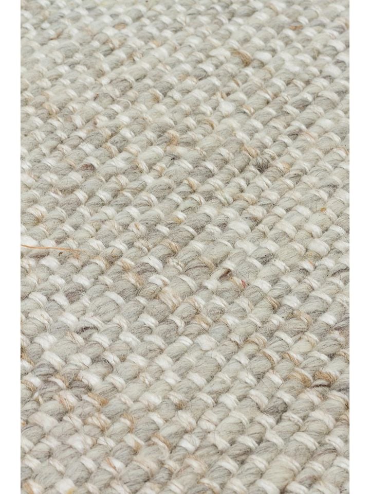 Sia Serisi %80 Yün ve %20 Viskon Harmanlı Kalın Dokulu Gri İskandinav Halı NX-3723