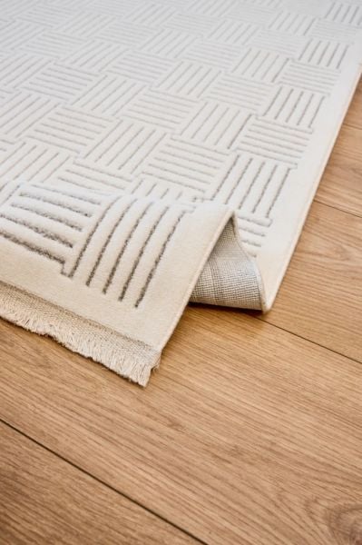 Polo Serisi Beyaz/Gri Modern Halı NX-6911