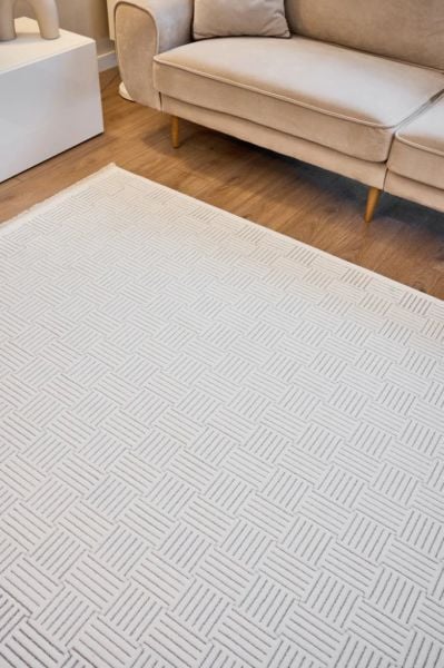 Polo Serisi Beyaz/Gri Modern Halı NX-6911