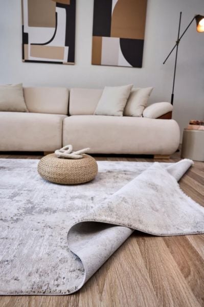 Vera Serisi Bej Makine Dokuma Halısı AP-6212