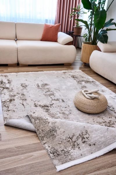 Vera Serisi Bej Makine Dokuma Halısı AP-6212