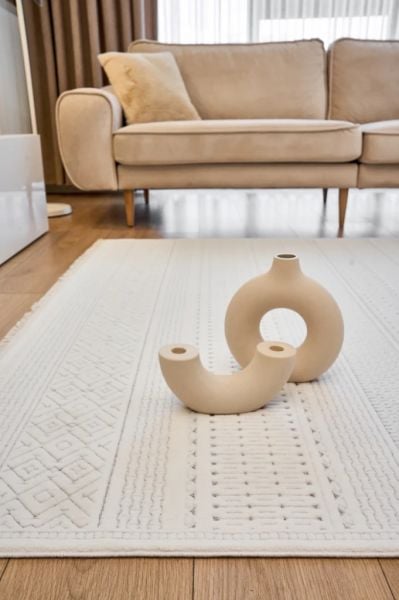 Polo Serisi Beyaz/Gri Modern Halı NX-6921