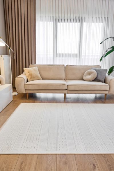 Polo Serisi Beyaz/Gri Modern Halı NX-6921