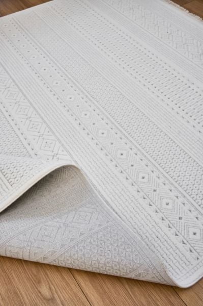 Polo Serisi Beyaz/Gri Modern Halı NX-6921