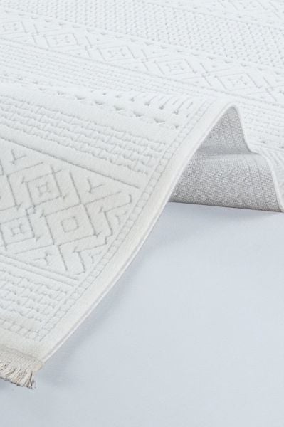 Polo Serisi Beyaz/Gri Modern Halı NX-6921