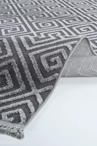 Madra Serisi Hav Toz Vermeyen Modern Dayanıklı Antrasit Halı AP-6815