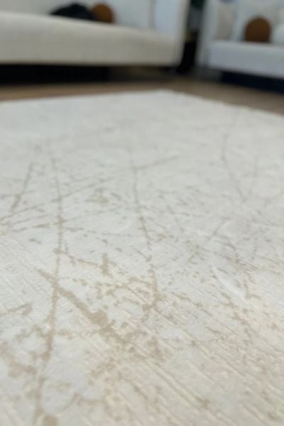 Vera Serisi Krem Makine Dokuma Halısı AP-6221