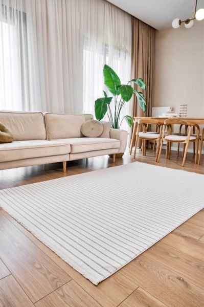 Polo Serisi Beyaz/Gri Modern Halı NX-6931