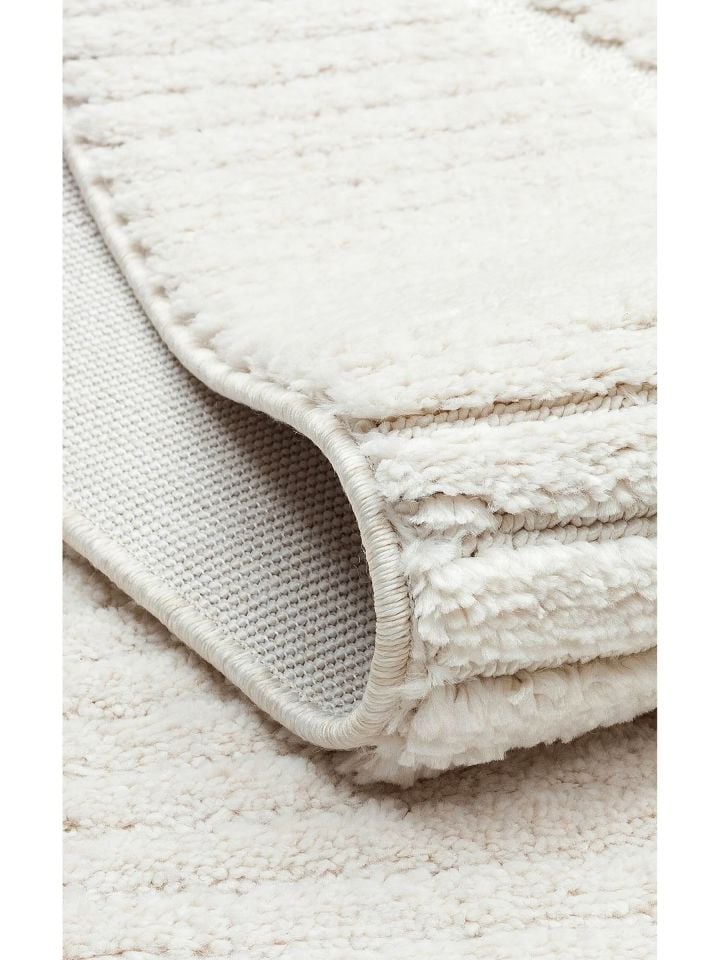 Bony Serisi Krem Renk Yumuşak Modern Halı EH-360