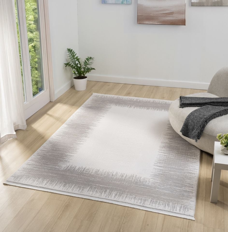 Monza Serisi Gri Renk Akrilik Halı SH-0560G