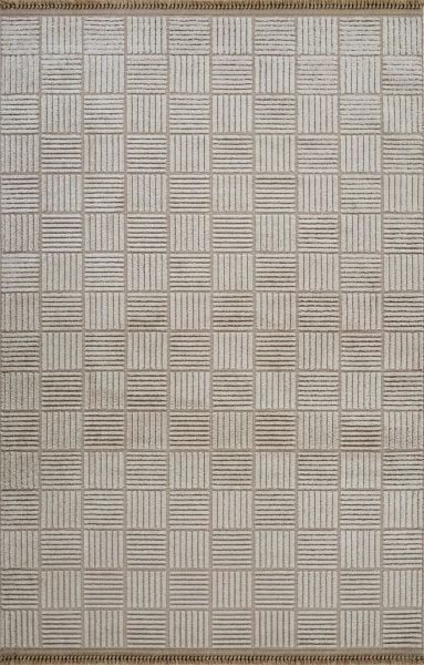 Madra Serisi Hav Toz Vermeyen Modern Dayanıklı Vizon Halı AP-6823