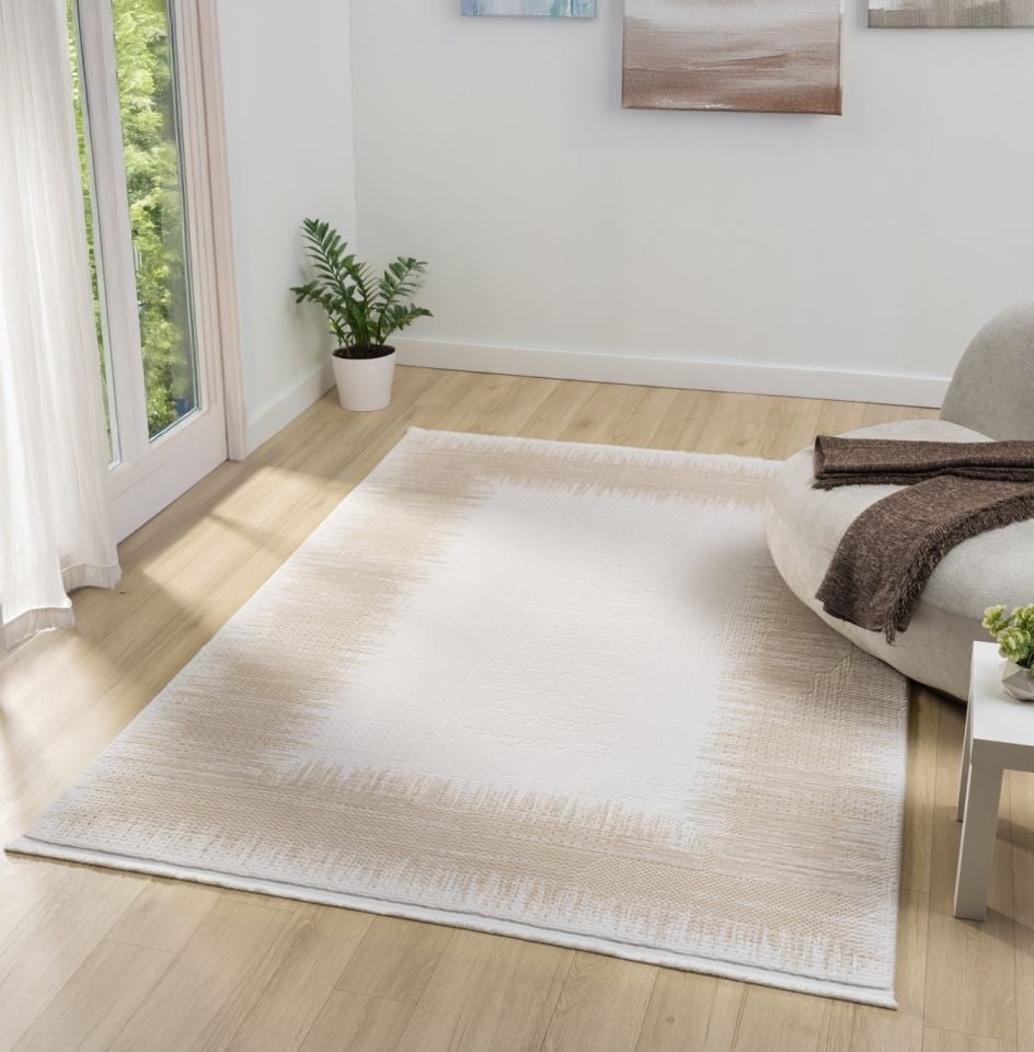 Monza Serisi Bej Renk Akrilik Halı SH-0560B