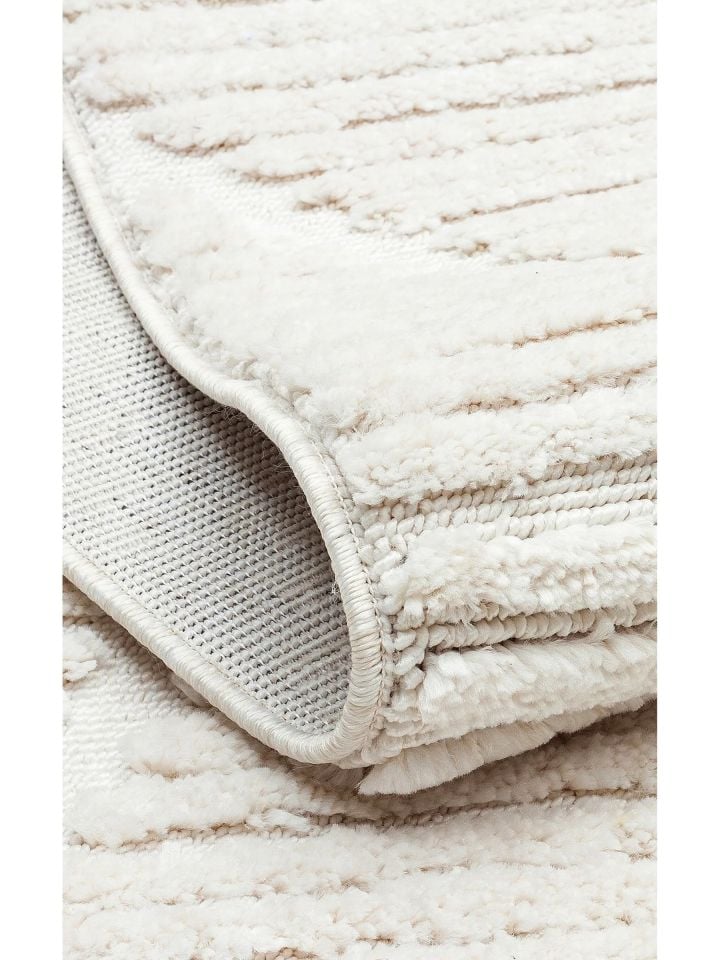 Bony Serisi Krem Renk Yumuşak Modern Halı EH-362