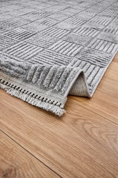 Madra Serisi Hav Toz Vermeyen Modern Dayanıklı Gri Halı AP-6824