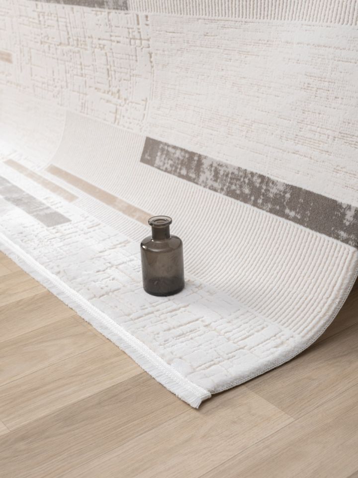 Monza Serisi Bej/Gri Renk Akrilik Halı SH-0559